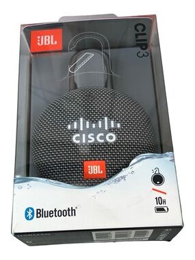 JBL Clip 3 Waterproof Bluetooth Speaker CISCO Swag Promo Merch Tech Gray NEW